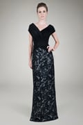 Mini Paillette Gown in Black / Silver