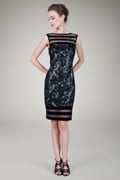 Mini Paillette Sheath Dress in Black / Silver