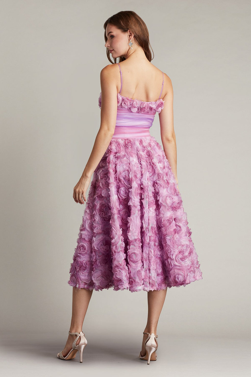 Serie Rosette Appliqué Midi Dress