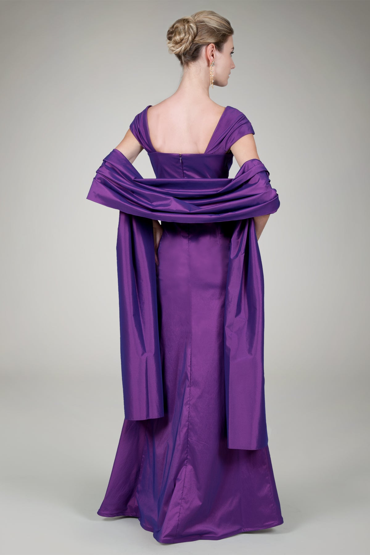 Taffeta Trumpet Gown in Begonia