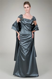 Taffeta Trumpet Gown in Graphite