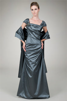Taffeta Trumpet Gown in Graphite