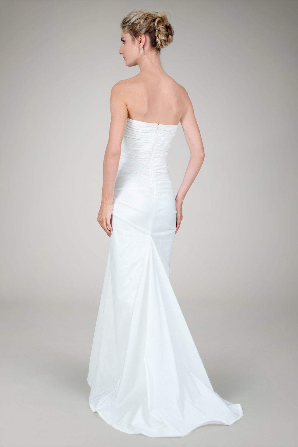 Draped Tafetta Gown with Bolero in Ivory