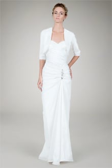 Draped Tafetta Gown with Bolero in Ivory