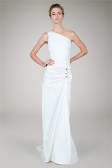 One Shoulder Taffeta Gown in Ivory