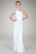 One Shoulder Taffeta Gown in Ivory