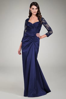 Sweetheart Lace Taffeta Gown in Midnight