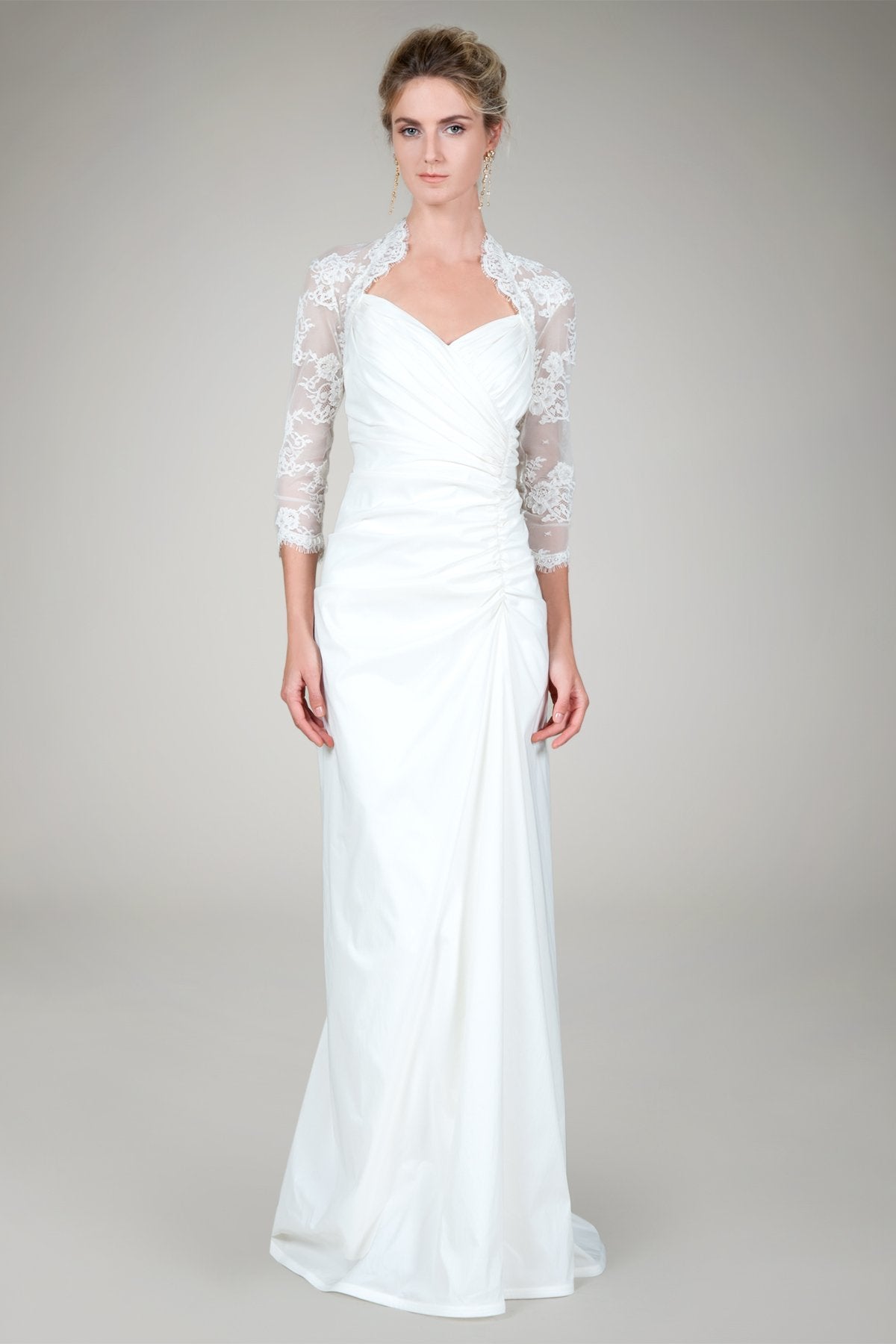 Sweetheart Lace Taffeta Gown in Ivory