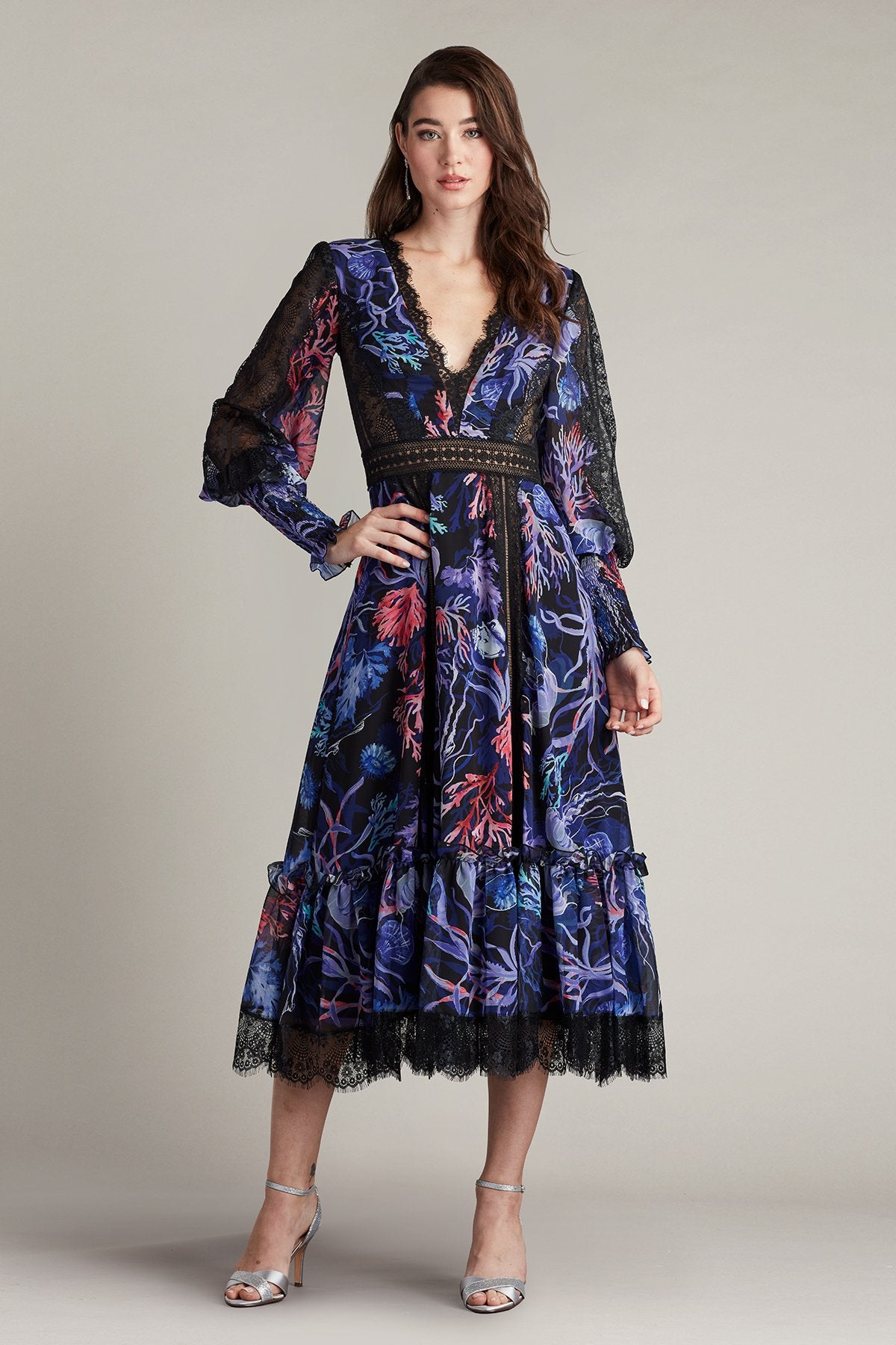 Krishna Oceanic Print Midi Dress