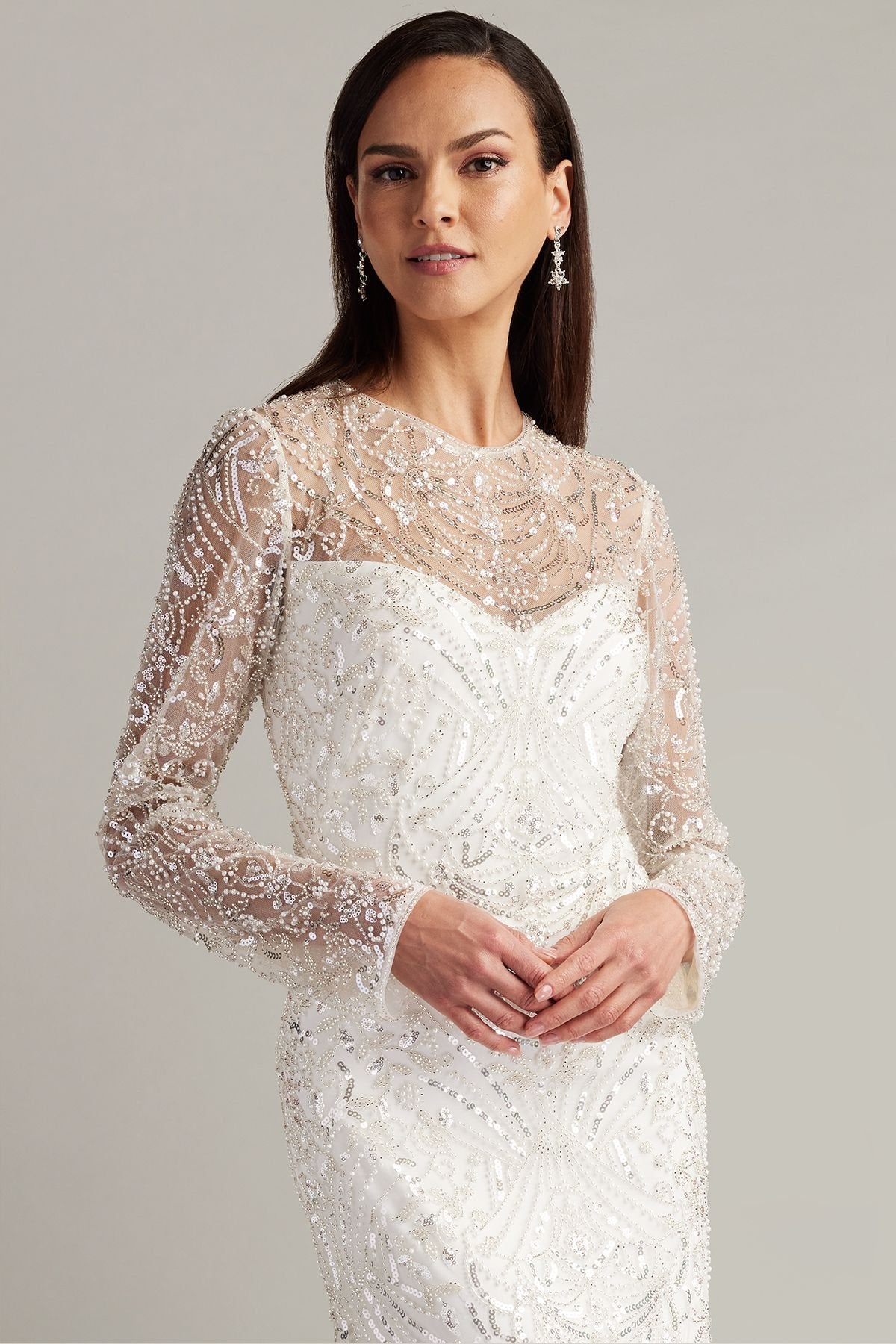 Keziah Embellished Illusion Bridal Gown