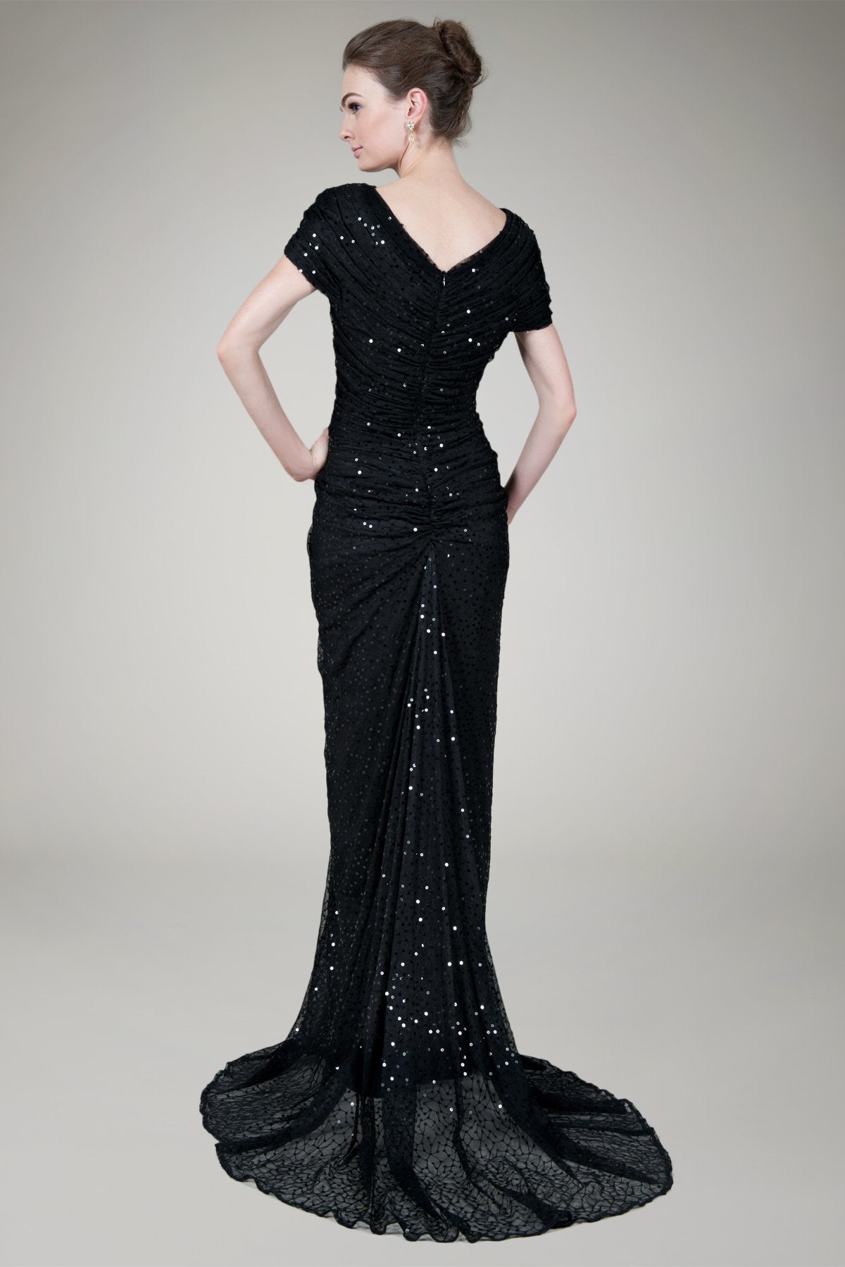 Red Carpet Sequin Gown in Black