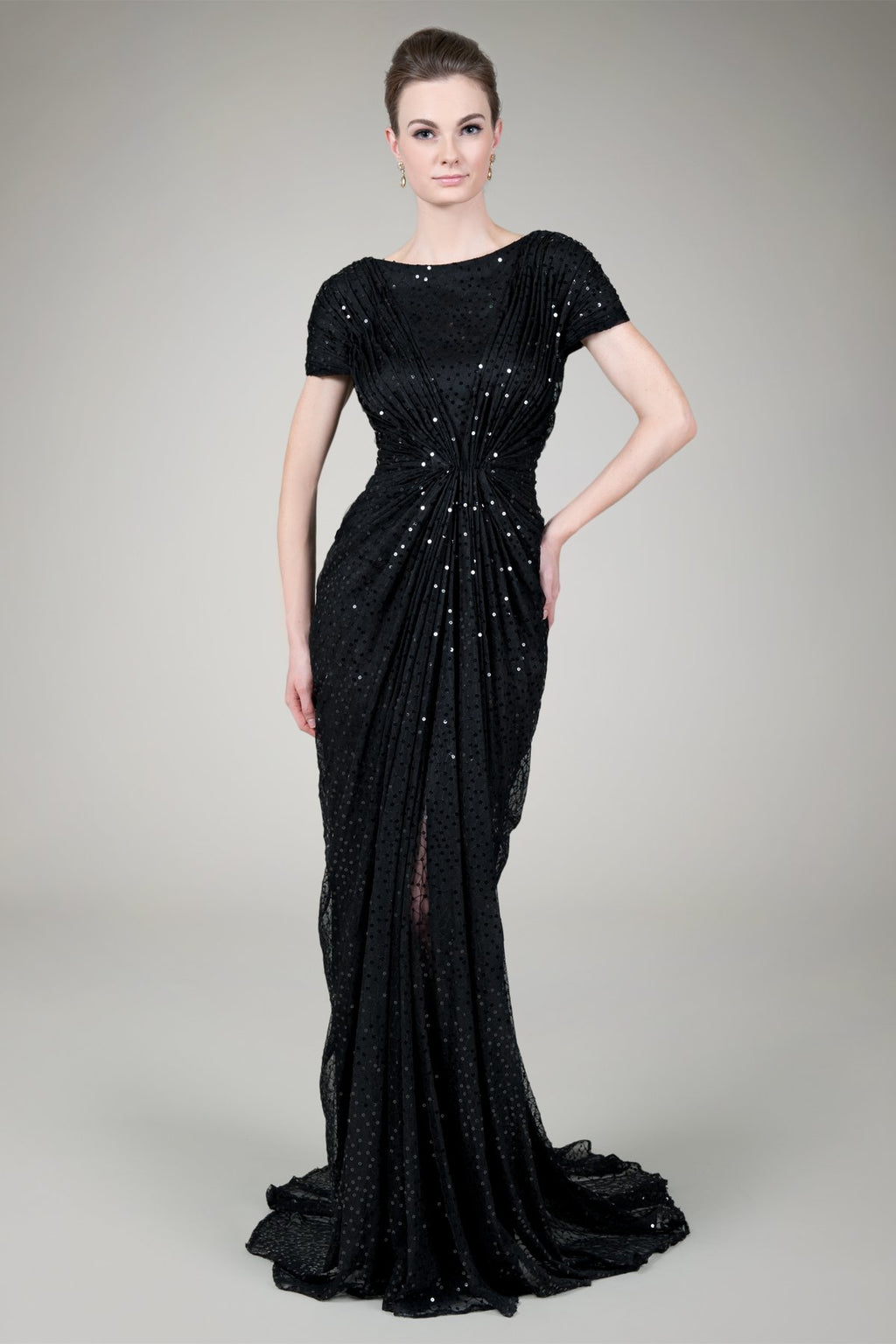 Red Carpet Sequin Gown in Black