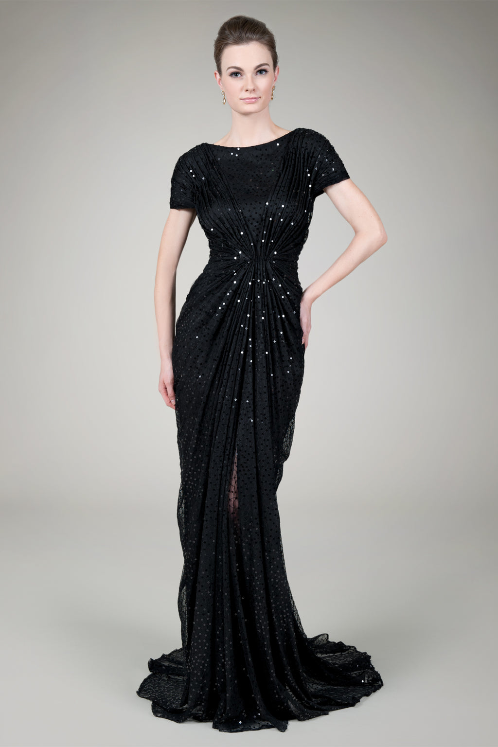 Red Carpet Sequin Gown in Black