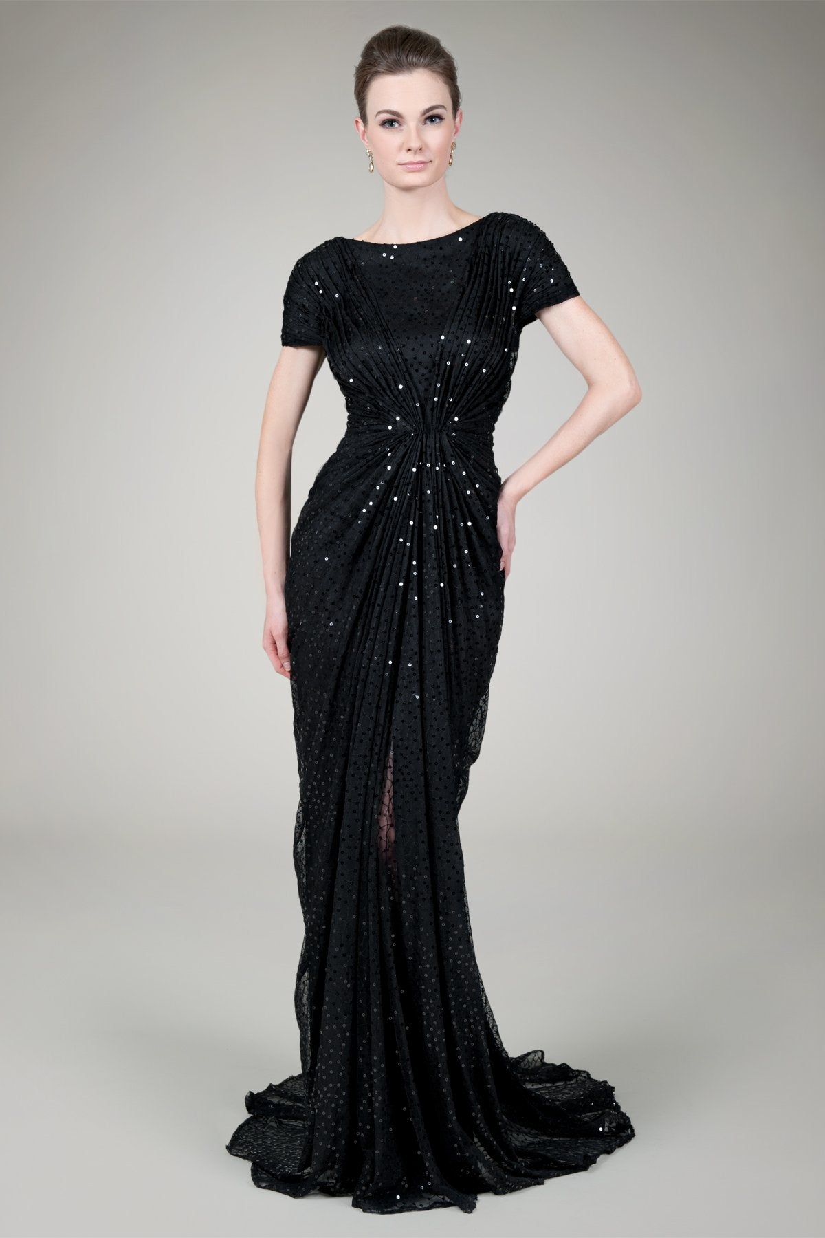 Red Carpet Sequin Gown in Black