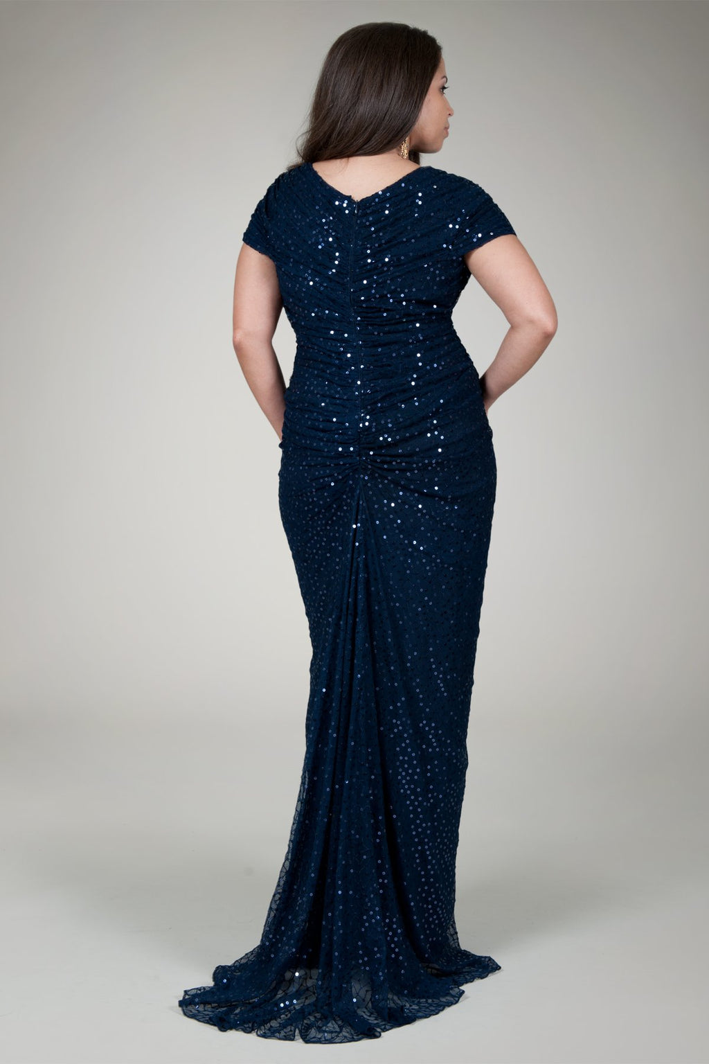 Red Carpet Sequin Gown in Navy