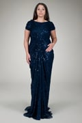 Red Carpet Sequin Gown in Navy