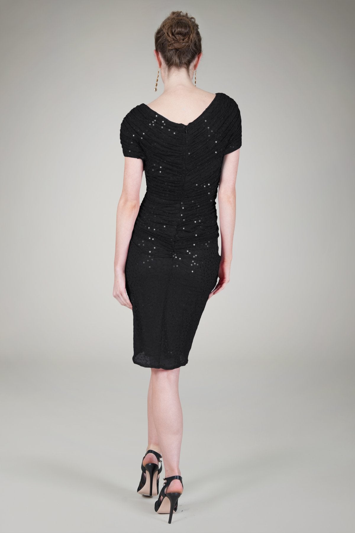 Red Carpet Sequin Cocktail Dress in Black