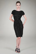 Red Carpet Sequin Cocktail Dress in Black