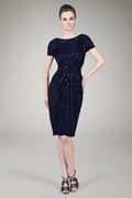 Red Carpet Sequin Cocktail Dress in Navy