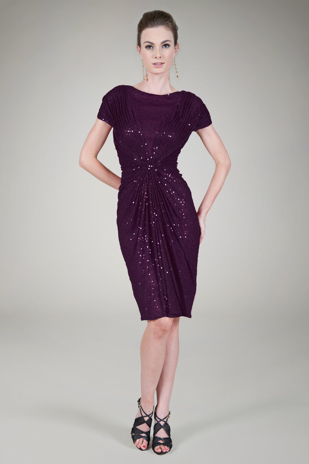 Red Carpet Sequin Cocktail Dress in Poppy