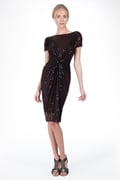 Red Carpet Sequin Cocktail Dress in Umber