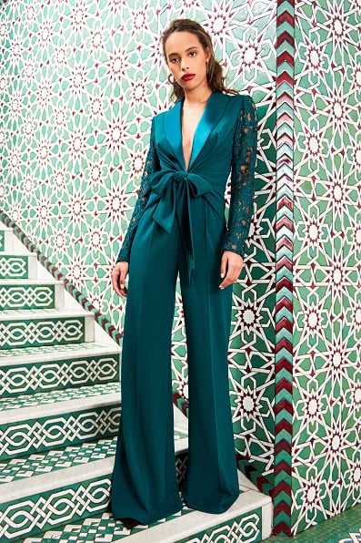 Duru Tie Sash Tuxedo Jumpsuit