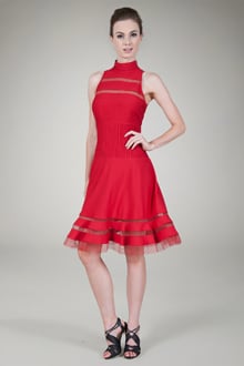 Cutout Jersey Halter Cocktail Dress in Peppermint