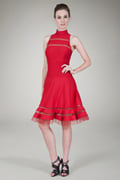 Cutout Jersey Halter Cocktail Dress in Peppermint