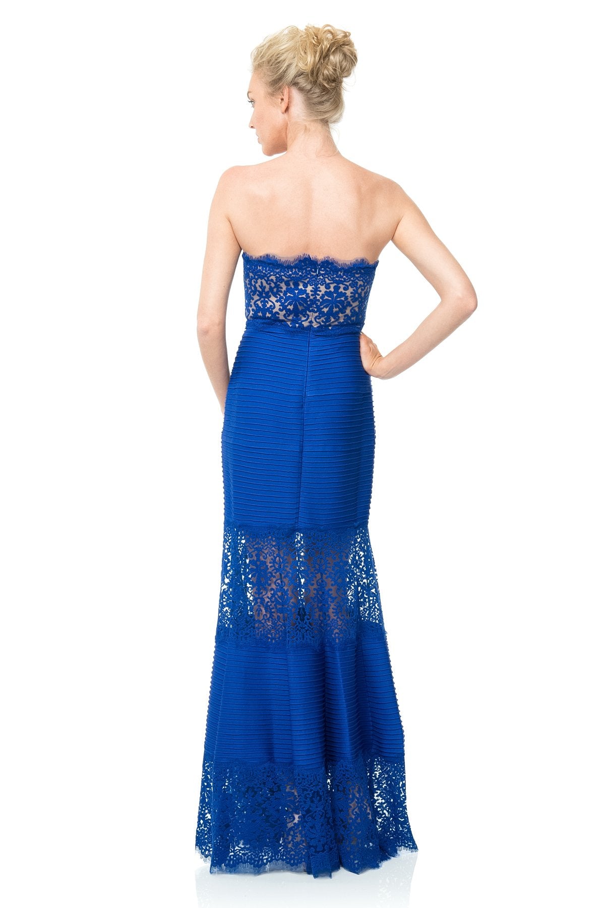 Pintuck Jersey Strapless Gown