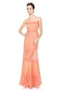 Pintuck Jersey Strapless Gown