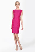 Pintuck Jersey Side Panel Lace Dress in Wild Orchid