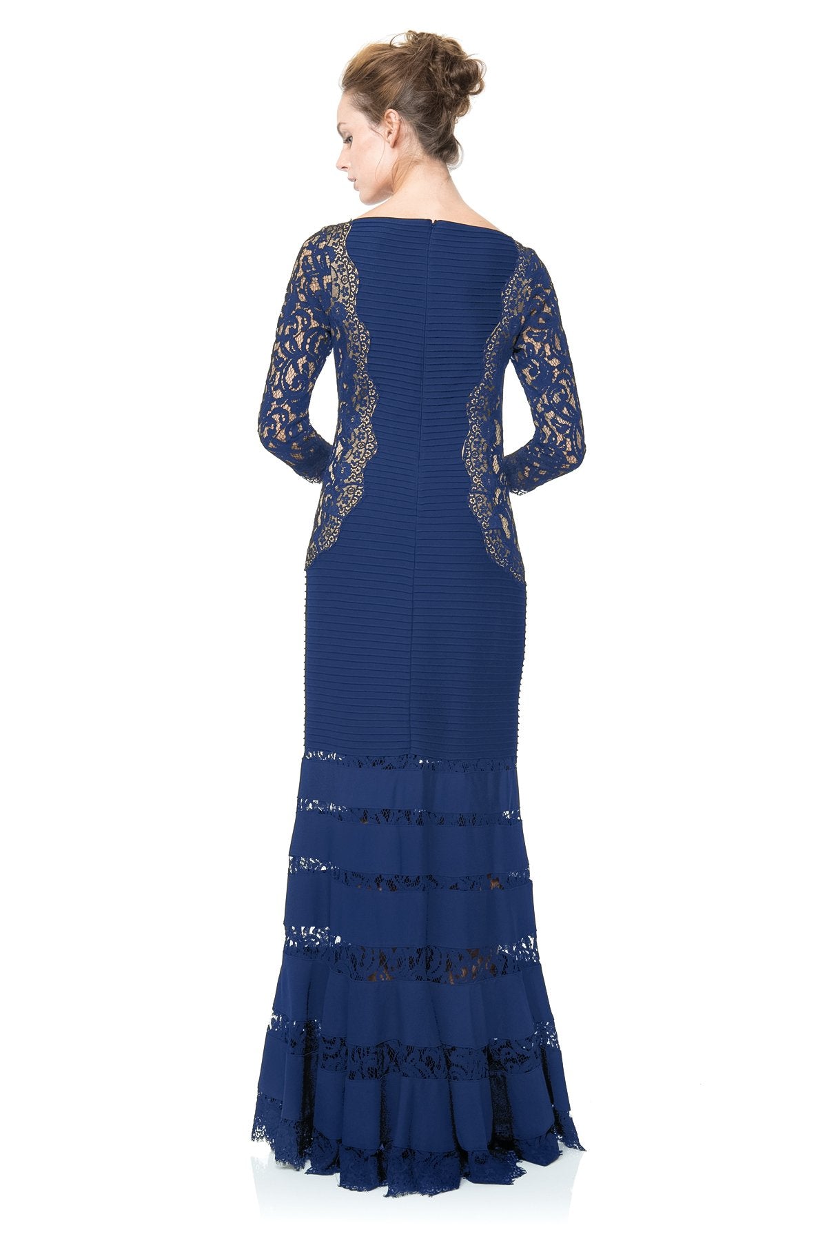 Lace Curved Panel Gown