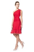 One Shoulder Pintuck Dress