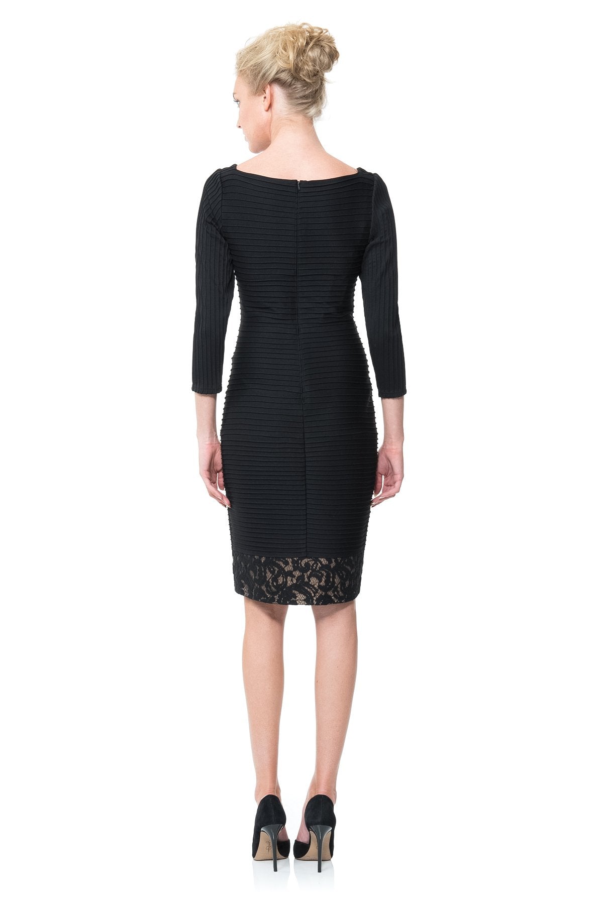 Pintuck Jersey and Lace Sheath