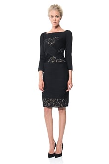 Pintuck Jersey and Lace Sheath