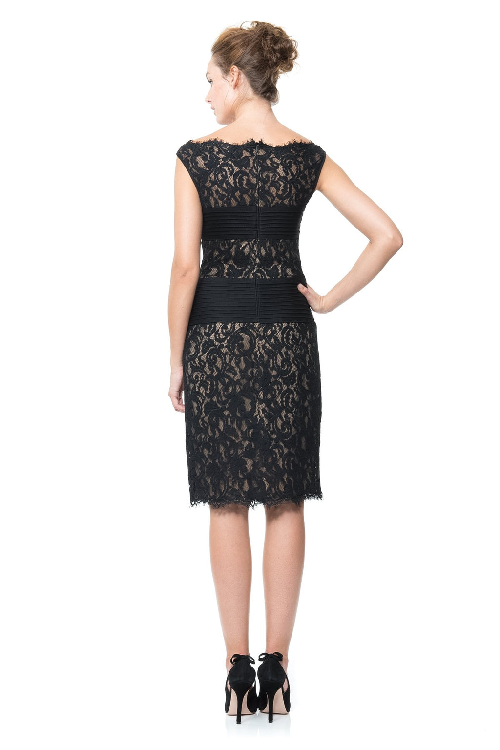 Pleated Bodice Lace Sheath