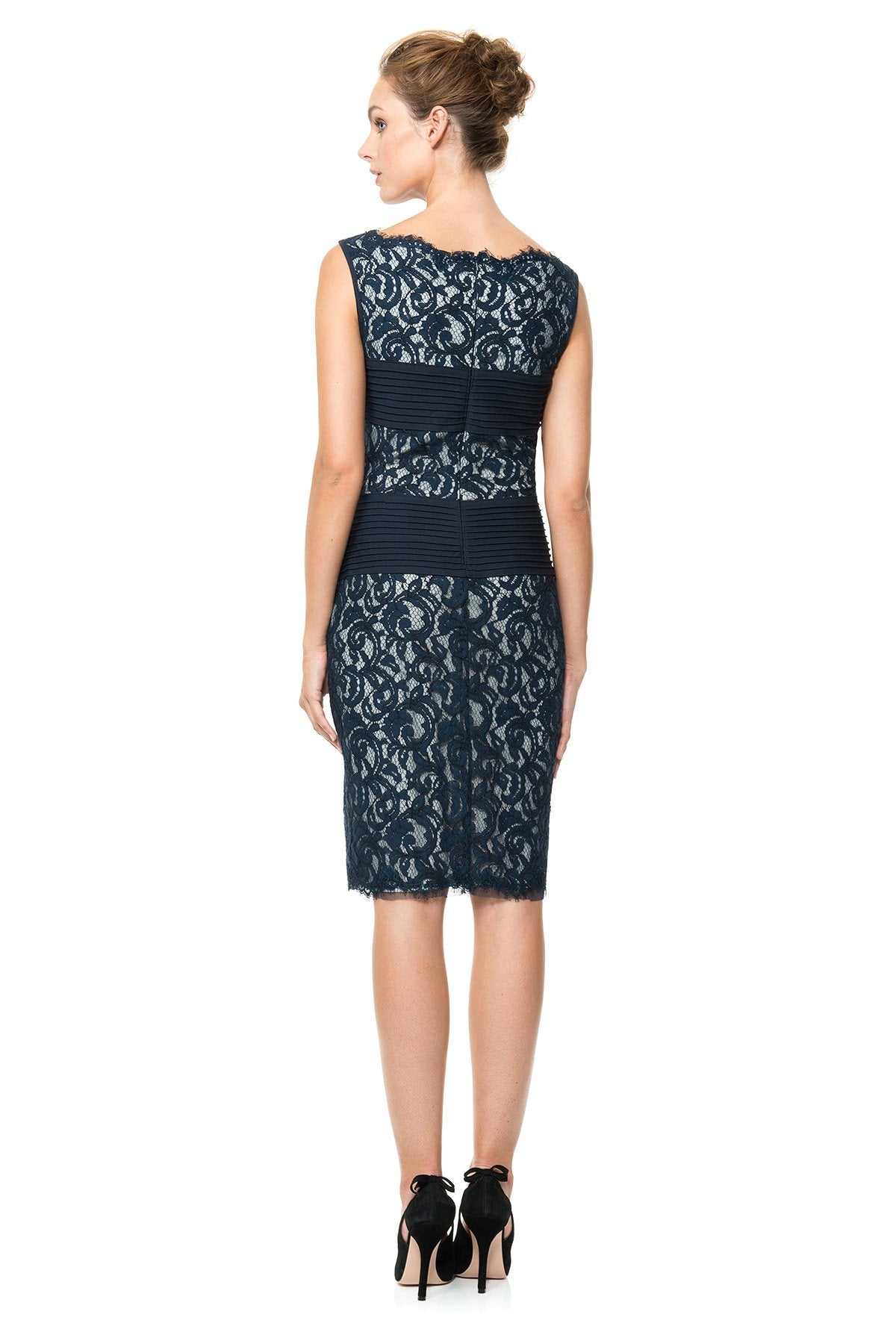 Lace Dress with Pintuck Jersey Waist