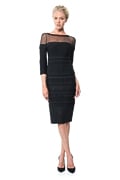 Lace Banded Jersey 3/4 Sleeve Sheath