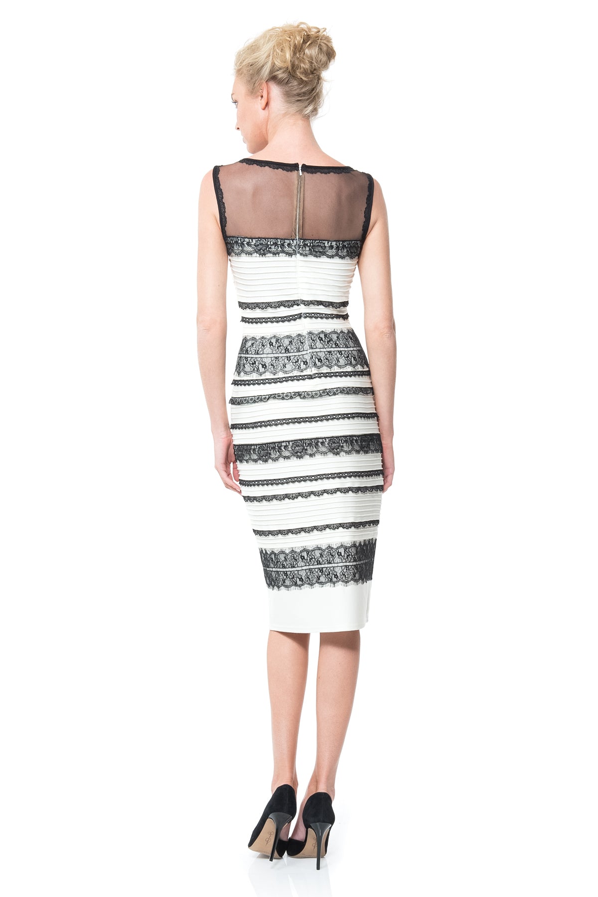 Lace Banded Jersey Sheath