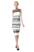 Lace Banded Jersey Sheath