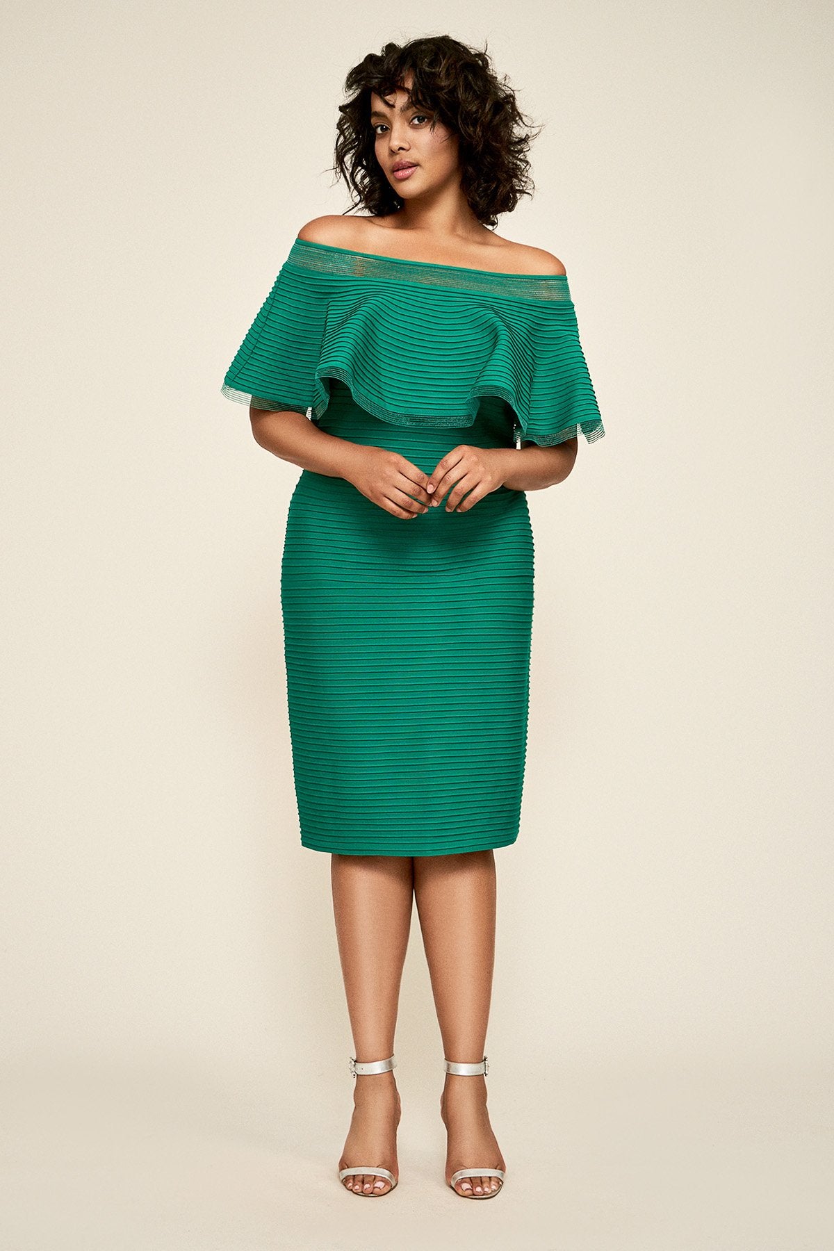 Tadashi Shoji Plus Size - Tabora Off-The-Shoulder Dress