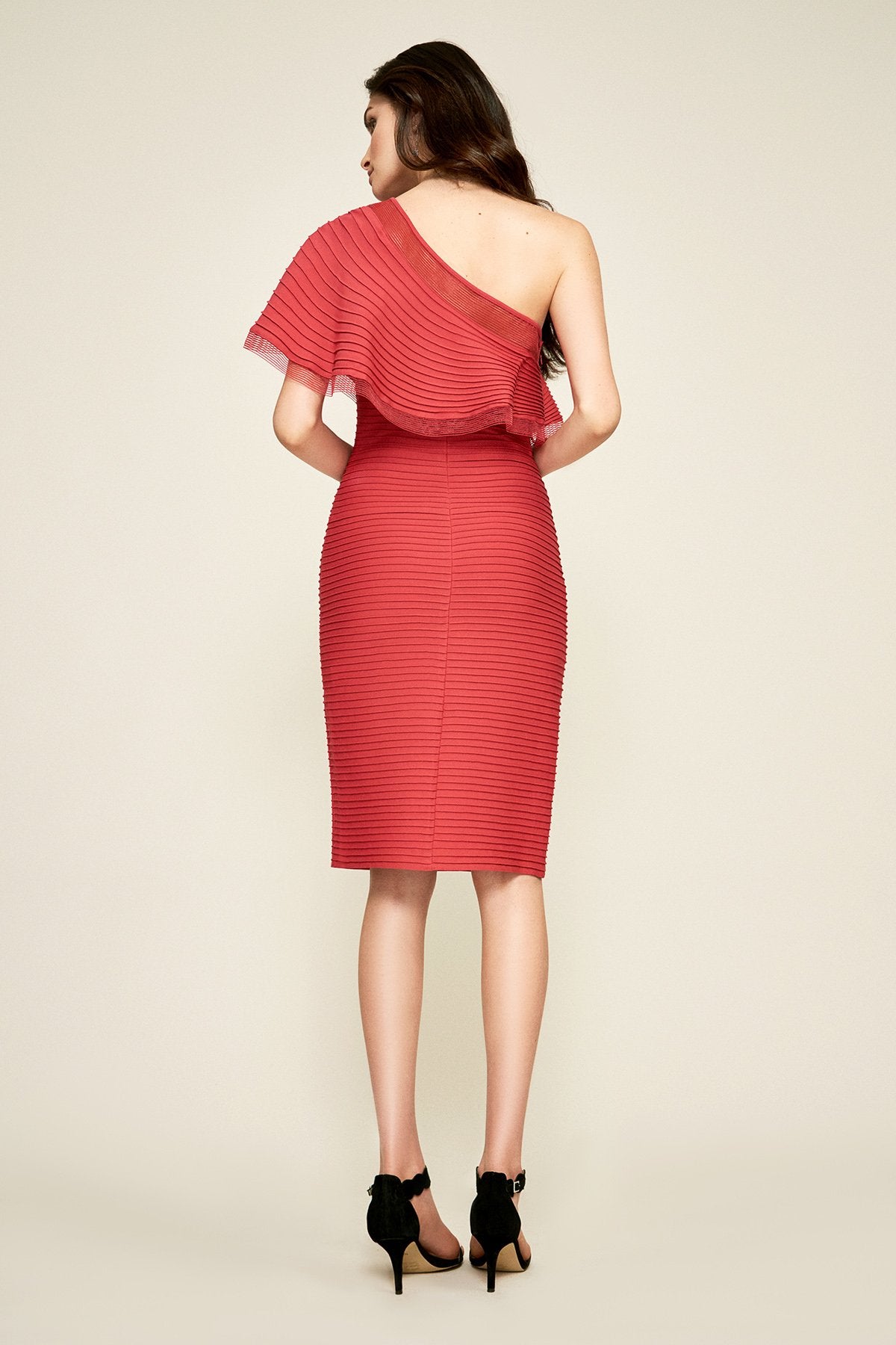 Addison One Shoulder Pintuck Jersey Dress