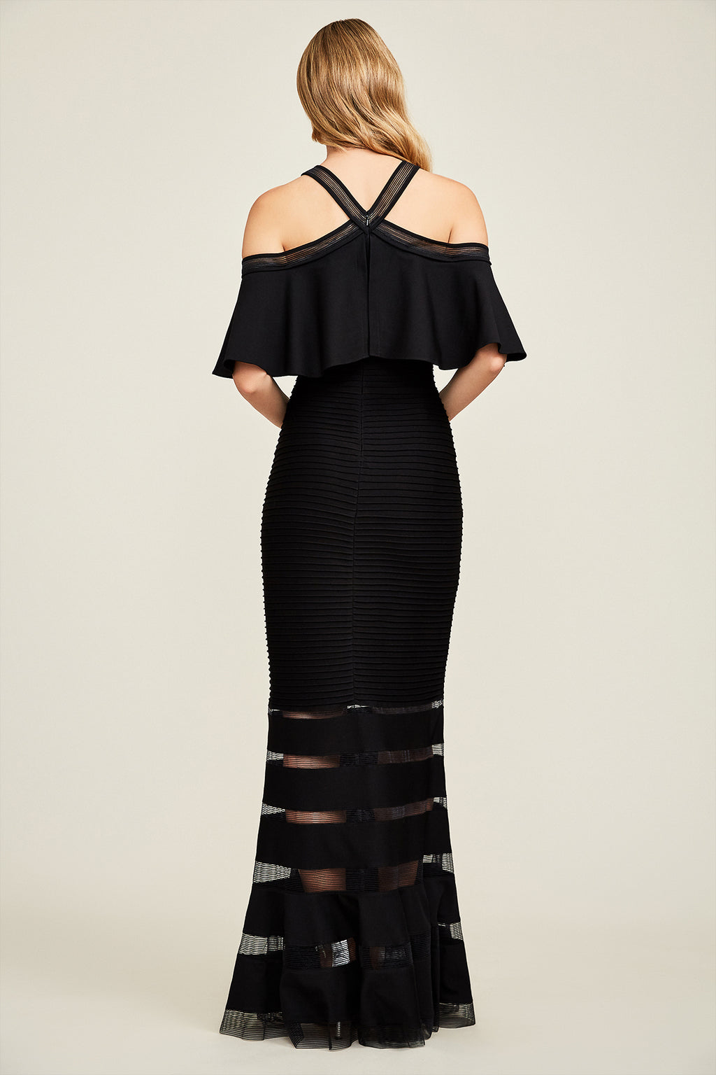 Crystal Pintuck Jersey Halter Gown