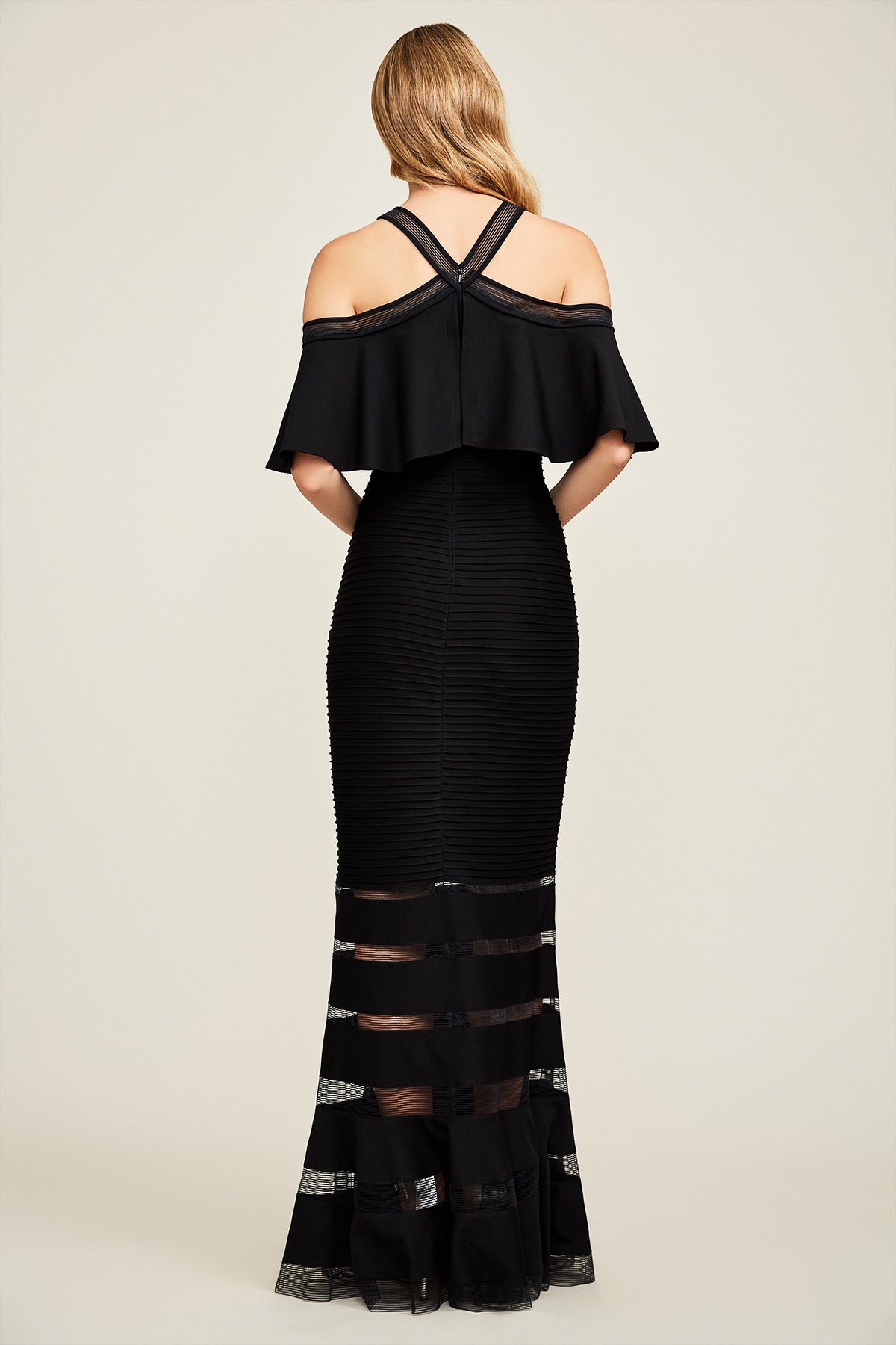 Crystal Pintuck Jersey Halter Gown