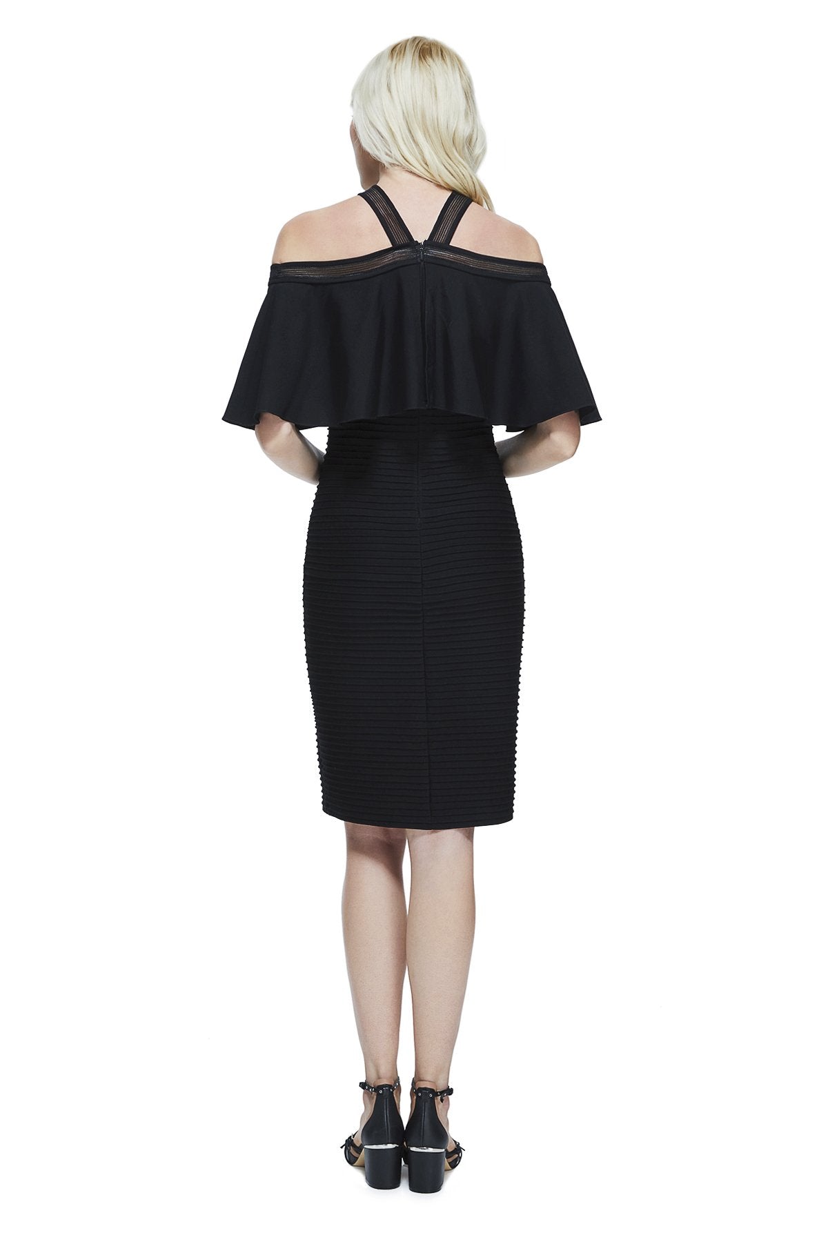 Tadashi Shoji - Crystal?Pintuck Jersey?Halter?Dress