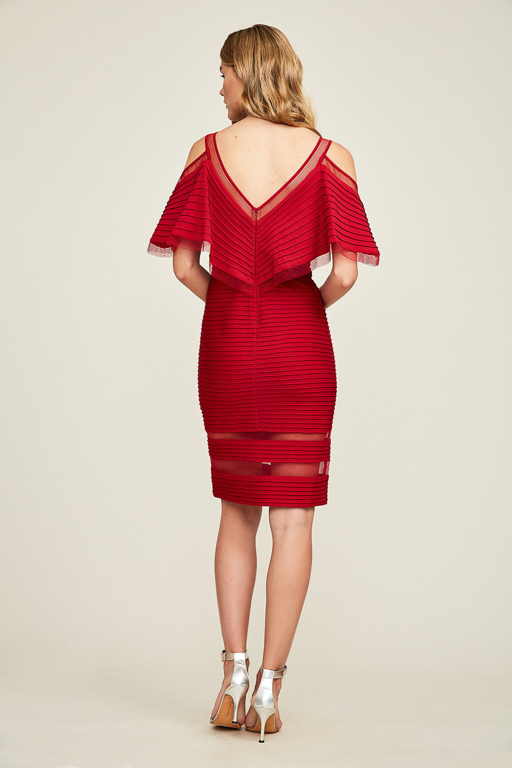 Maliah Cold-Shoulder Pintuck Jersey Dress