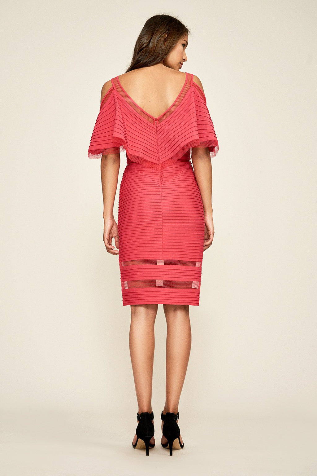 Maliah Cold-Shoulder Pintuck Jersey Dress