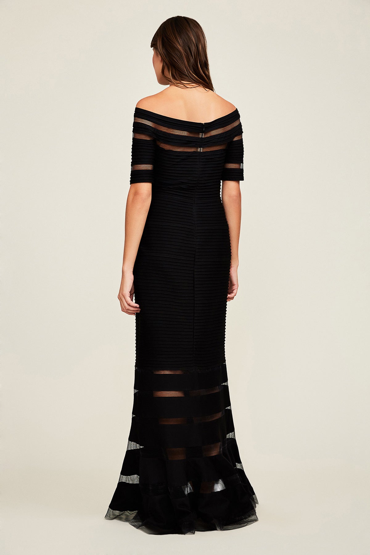 Kelly Pintuck Jersey Banded Gown
