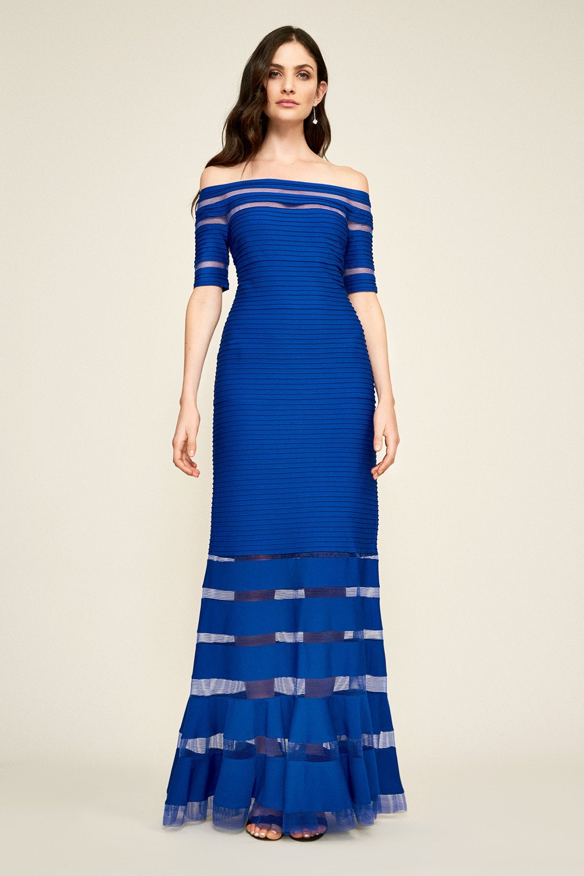 Kelly Pintuck Jersey Banded Gown