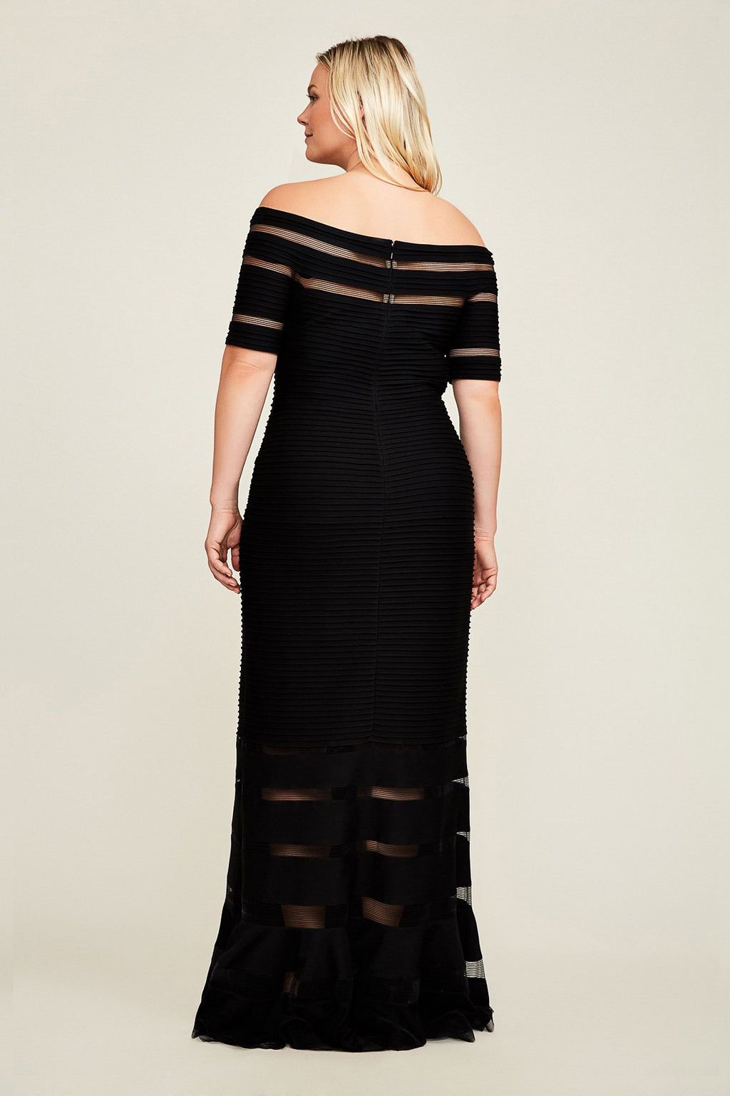 Tadashi Shoji - Kelly Pintuck Jersey Banded Gown - Plus Size